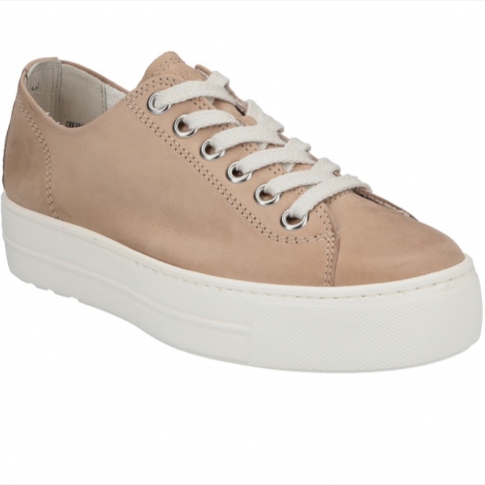 Sneakers 
US 8.5 (UK 6)
Tan Nubuk Leather
Never Worn, In Box